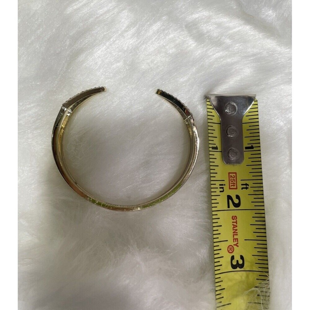 Victorias Secret Rhinestones Gold Tone Bangle Bracelet Fashion Jewelry - Picture 8 of 10